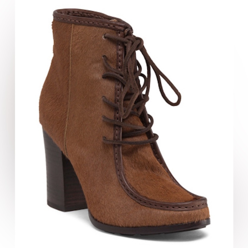 Frye Parker Moc Ankle Haircalf Leather Boots Booties